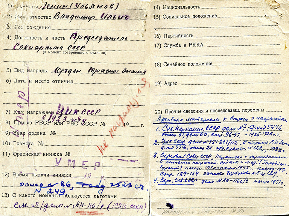 21 января – день памяти вождя мирового пролетариата В.И. Ленина